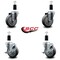Service Caster 4'' Thermoplastic Rubber Wheel Swivel 1-3/8'' Expanding Stem Caster Set 2 Brakes, 4PK SCC-EX20S414-TPRB-2-TLB-2-138 - alternate 2